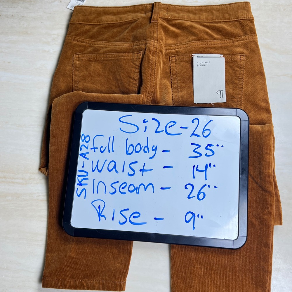 Anthropologie Pilcro High-Rise Skinny Corduroy Pants Cedar Gold Size 26 NWT - Picture 9 of 14